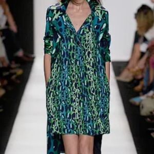 Diane Von Furstenberg Silk Long Sleeve Print Midi Dress 2